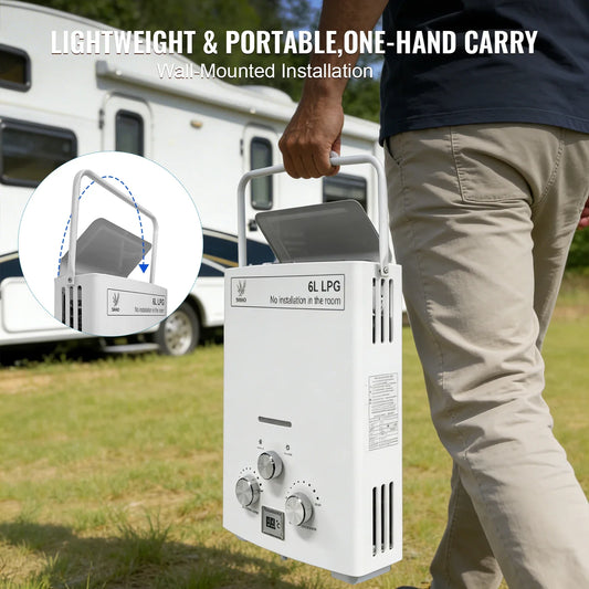 Portable Tankless Propane Water Heater With Digital Display