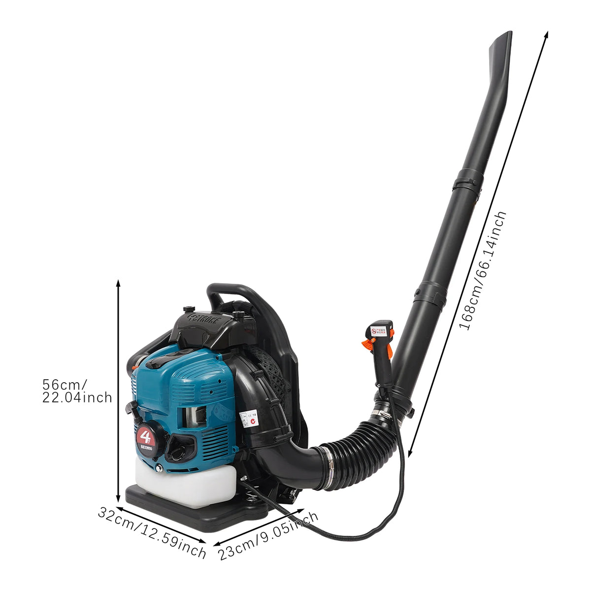 Bymaocar 75.6CC Four Stroke Gas Powered Backpack Leaf Blower