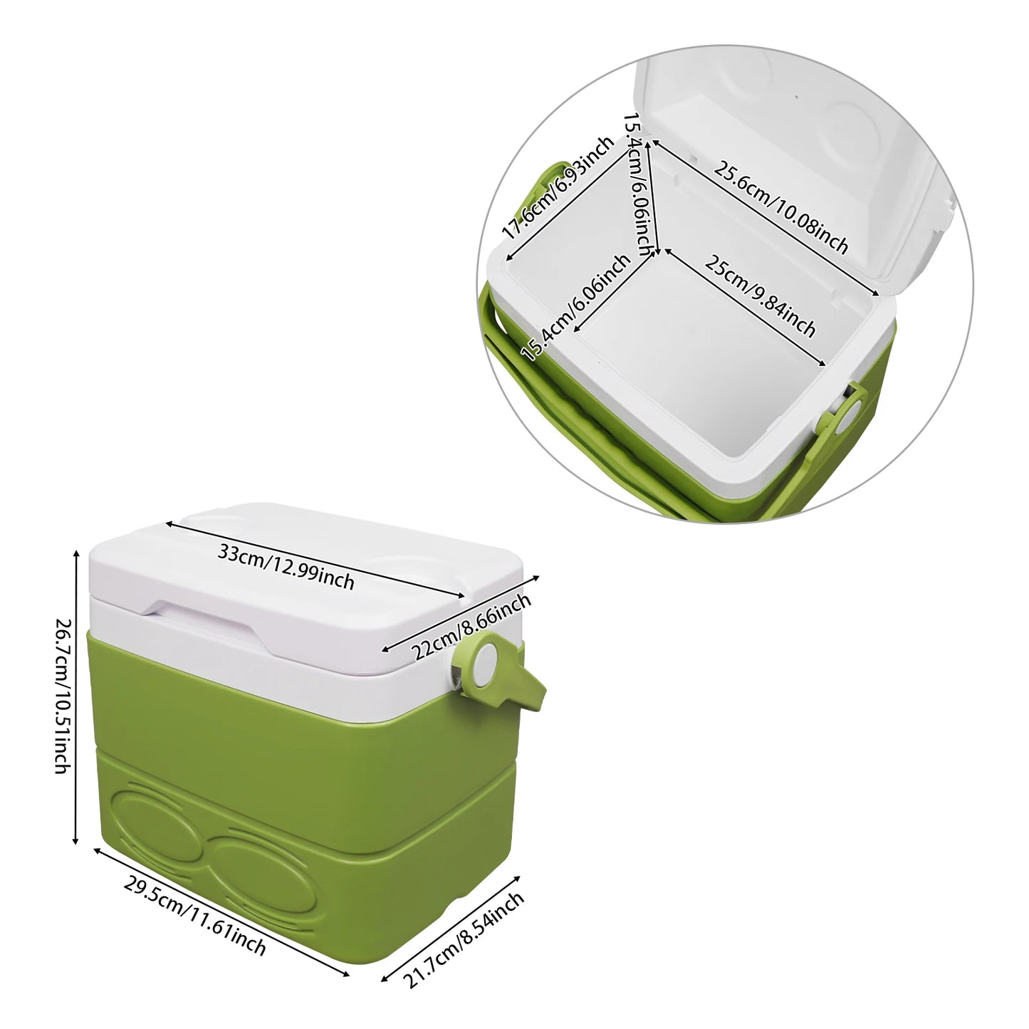 8.5L Cooler Box Outdoor Camping Picnic Car Portable Small Insulated Cooler Food Storage Box  Insulated Cooler with Handle