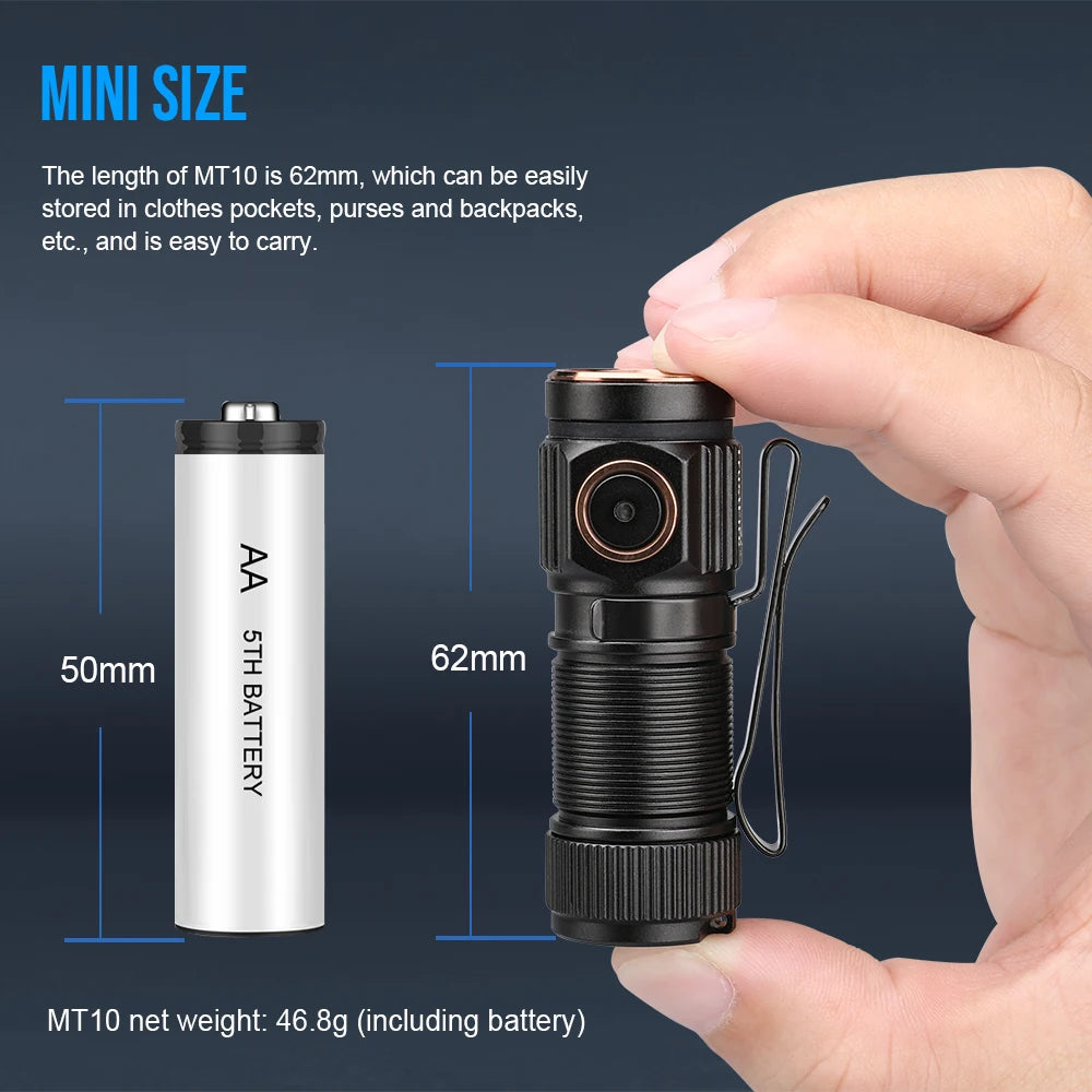 Trustfire Mt10 1000 Lumens Mini Rechargeable Flashlight With Magnet