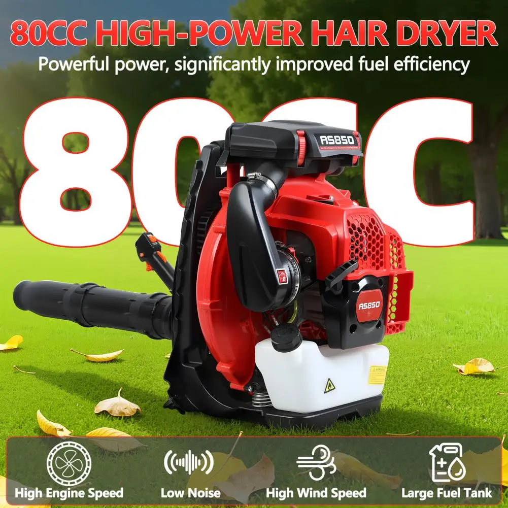 Premium 80CC Two Stroke Gas Backpack Leaf Blower Set