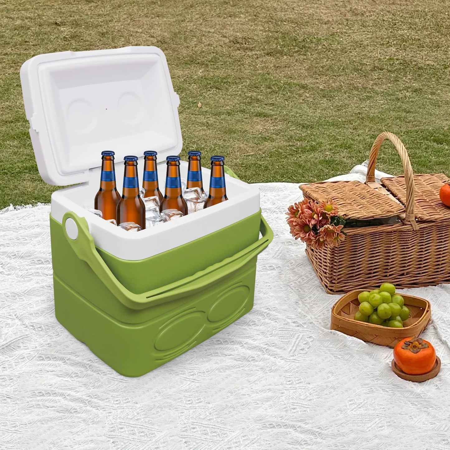 8.5L Cooler Box Outdoor Camping Picnic Car Portable Small Insulated Cooler Food Storage Box  Insulated Cooler with Handle