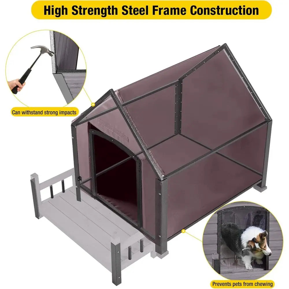 Insulated Outdoor Dog Kennel With Weatherproof Chew Resistant Shelter