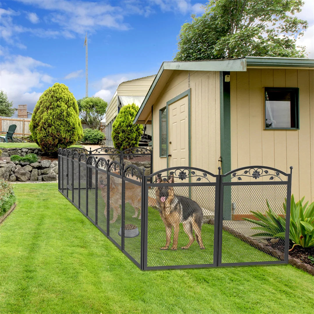 BINGOPAW Heavy Duty Metal Dog Playpen with Waterproof Whelping Pad