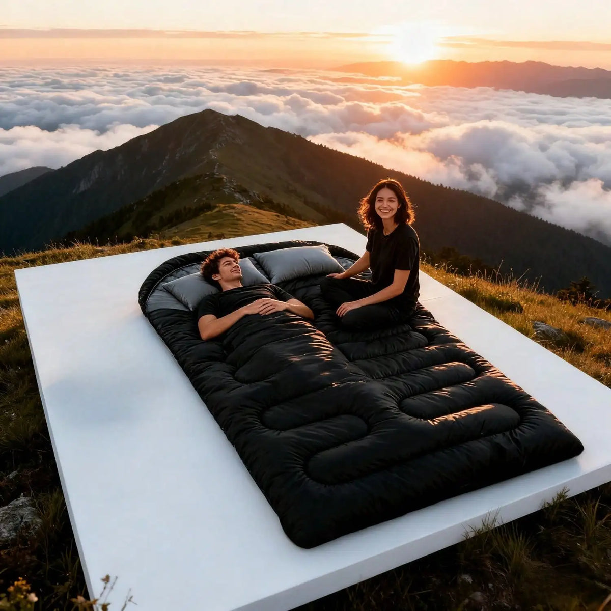 Double Adult Sleeping Bag For Cold Weather Camping And Hiking