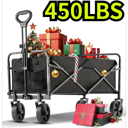 All-Terrain Folding Wagon Cart Heavy Duty For Camping And Shopping