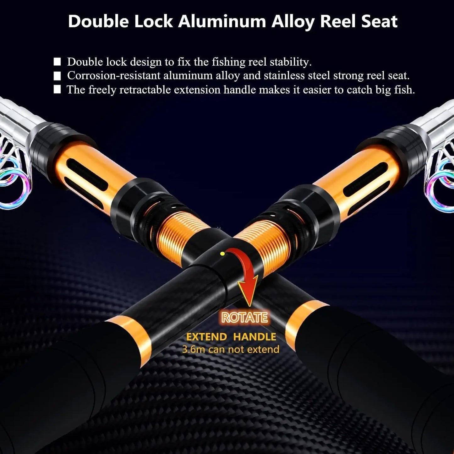 YTYIN Portable Spinning Rod Combo Set With Fluorescent Tip Lures