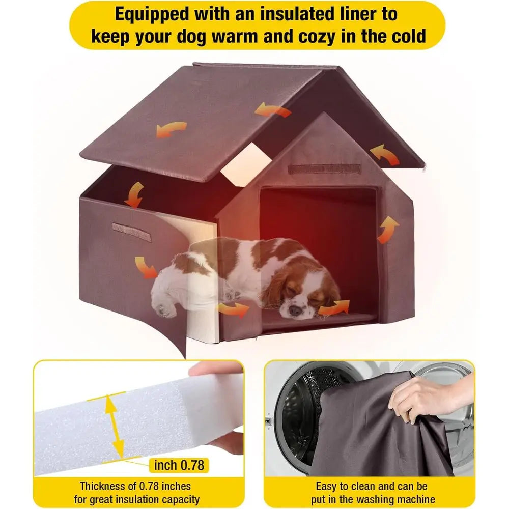 Insulated Outdoor Dog Kennel With Weatherproof Chew Resistant Shelter