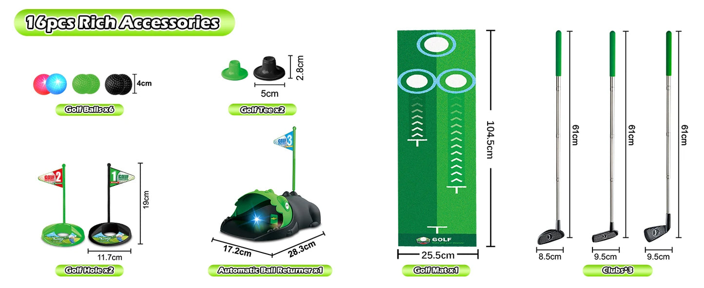 VATOS Kids Auto Return Golf Set With Night Light Balls