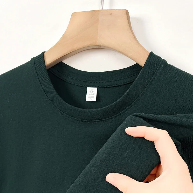 Men's Korean Casual Cotton Short Sleeve Round Neck T Shirt