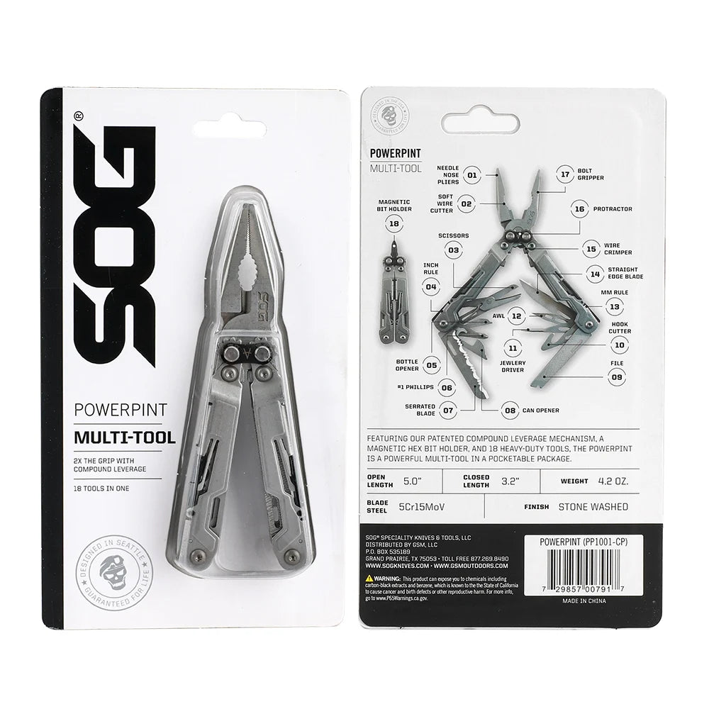 SOG PowerPint 18-In-1 Mini Multi-Tool With Pliers And Knife