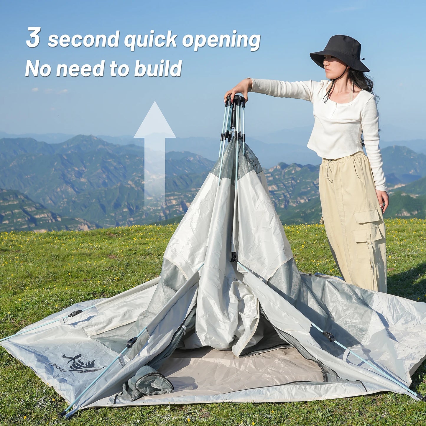 Pakicetus Spherical Hexagonal Camping Tent Quick Set Design Mesh Vent