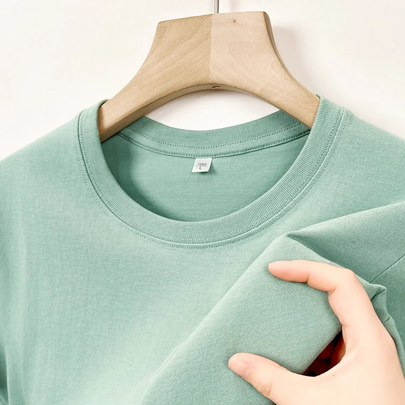Men's Korean Casual Cotton Short Sleeve Round Neck T Shirt