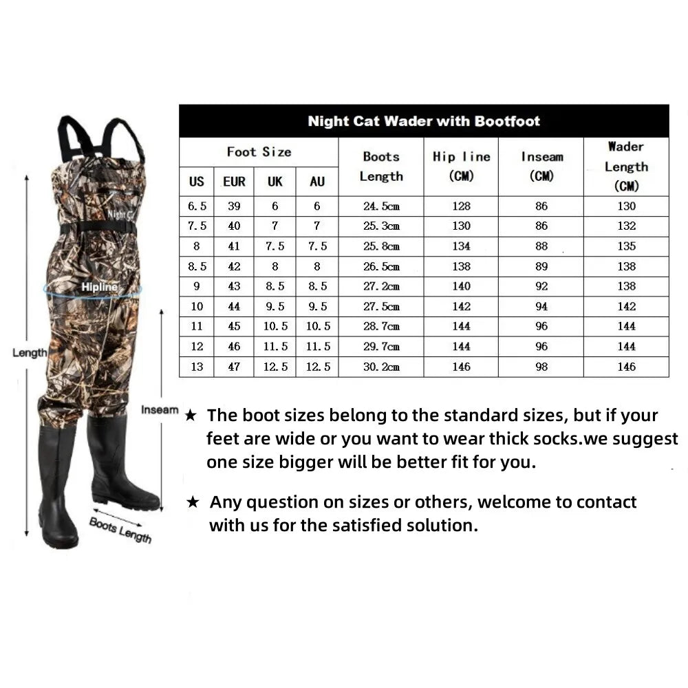 Night Cat Waterproof Chest Waders For Men And Women Breathable