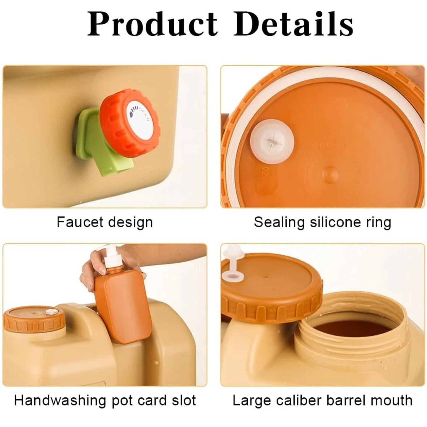 Portable Emergency Water Container With Spigot For Outdoor Camping