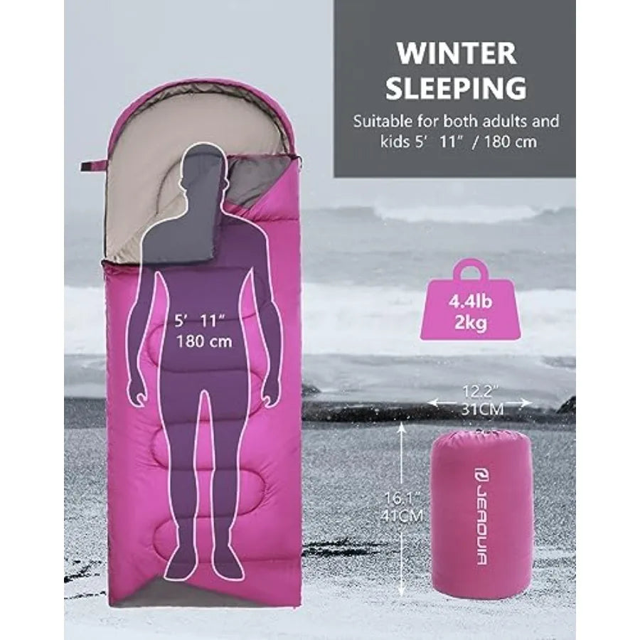 Sleeping Bags for Adults Backpacking Lightweight Waterproof- Cold Weather Sleeping Bag for Girls Boys Mens for Warm Camping Hik