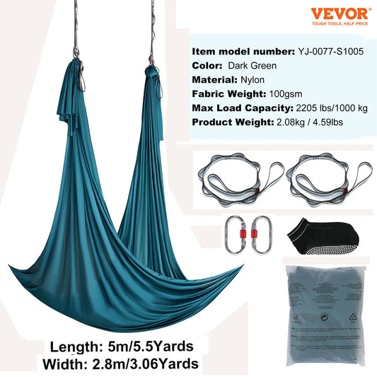 SucceBuy Aerial Yoga Hammock Kit With Nylon Rigging Hardware