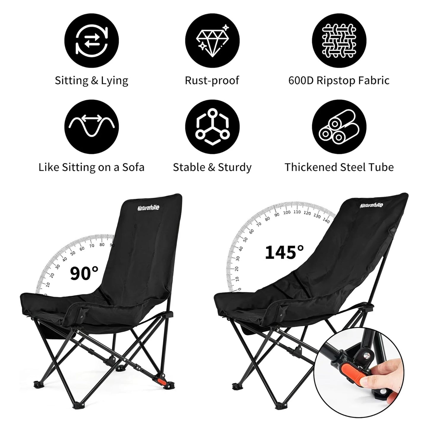 Naturehike Sea Star Recliner Moon Chair Outdoor Folding Camping Chair