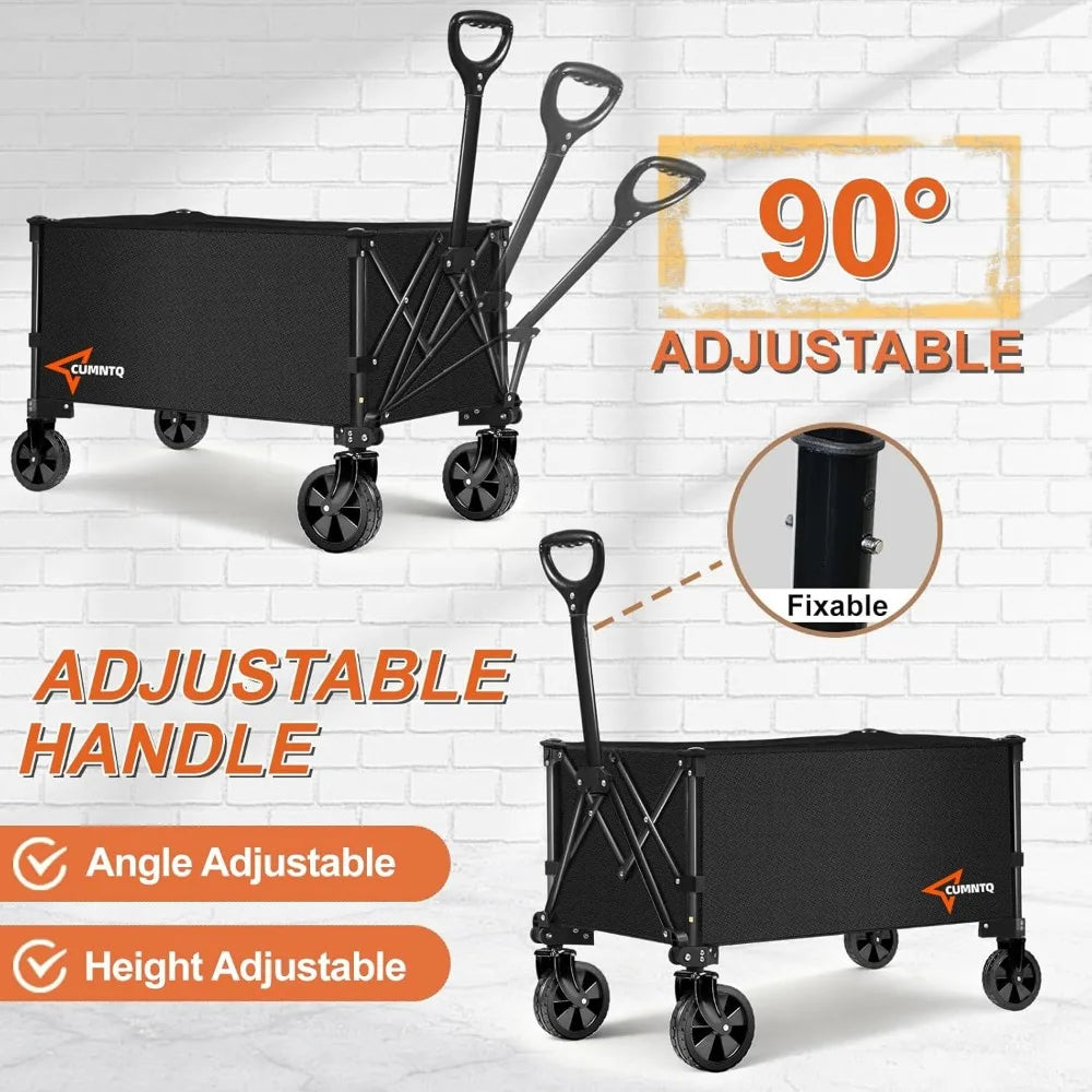 NBVCX Foldable Utility Wagon 350Lb All Terrain Collapsible Cart