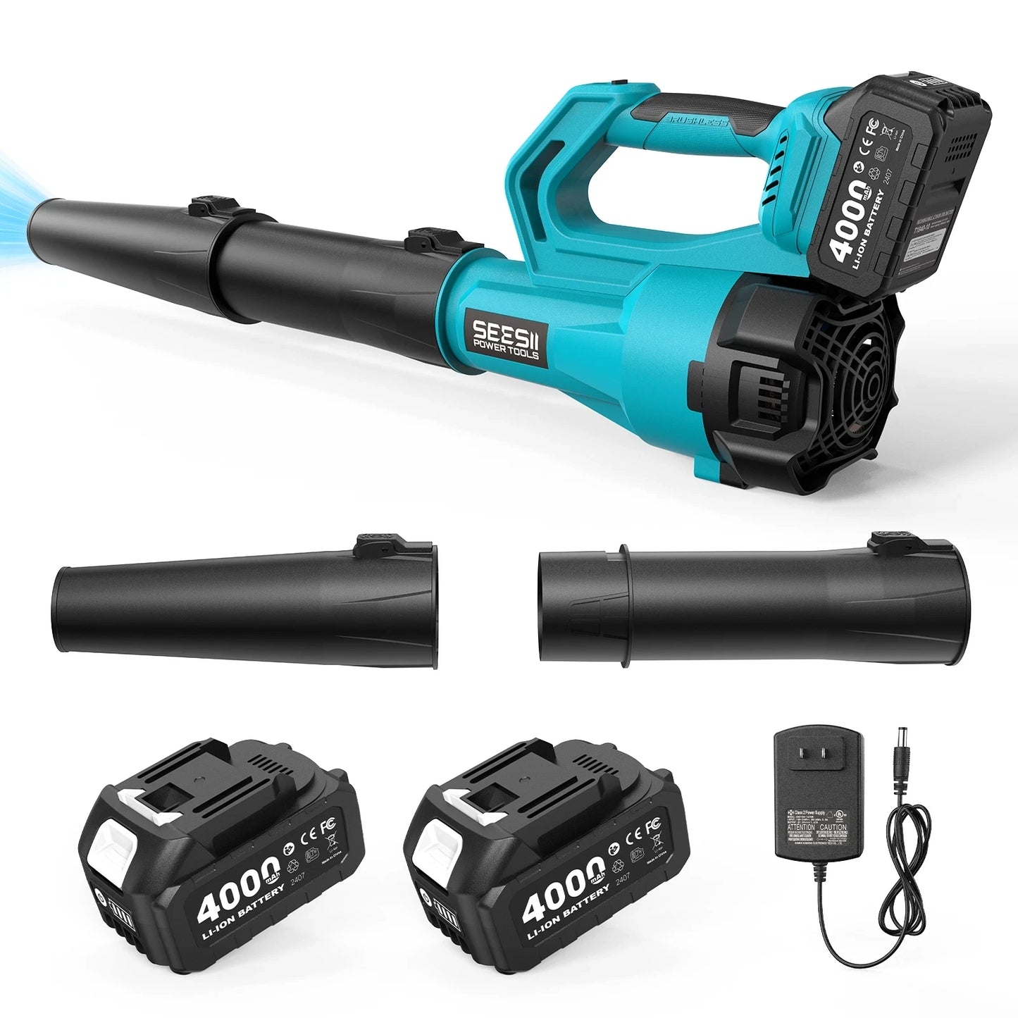 Seesii Cordless Brushless Leaf Blower With Battery Pack
