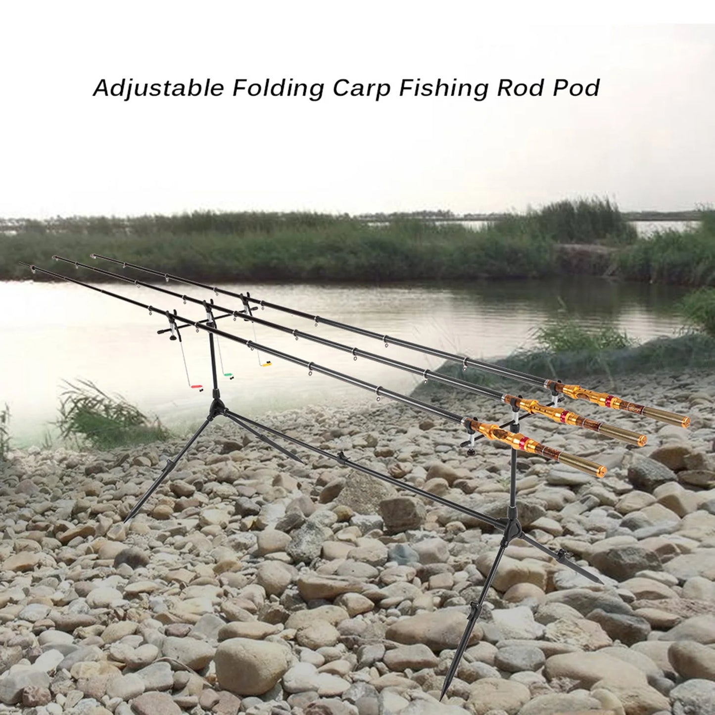 Adjustable Retractable Rod Pod Stand With Bite Alarms Swingers Indicator