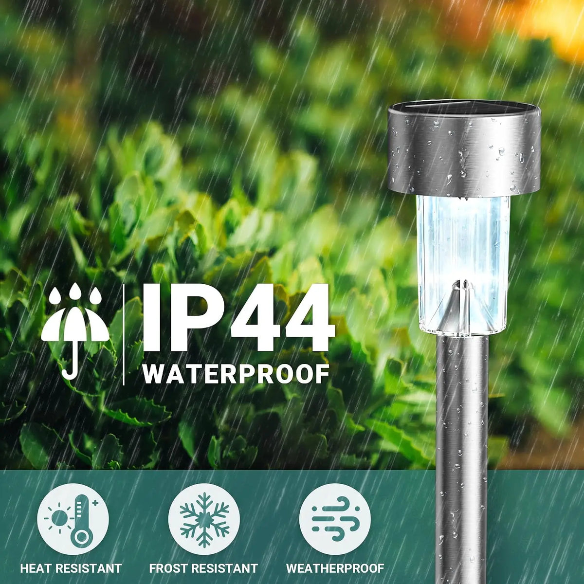 Stainless Steel Solar Garden Lights Waterproof Outdoor LED Pathway Lamps