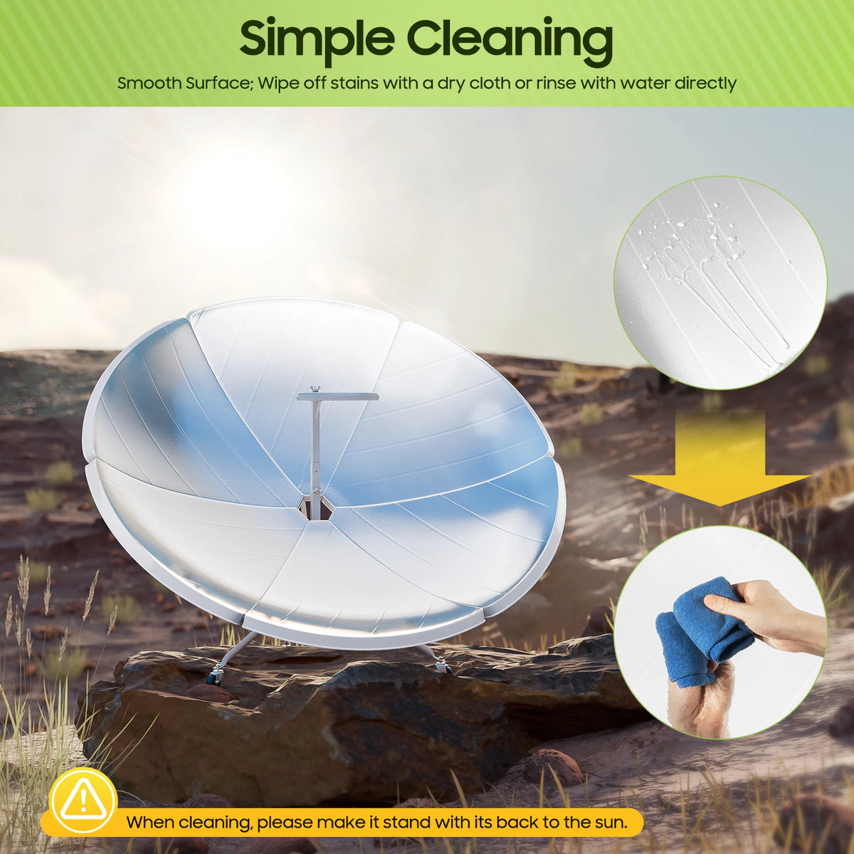 Portable Parabolic Solar Cooker for Camping and Outdoor Cooking