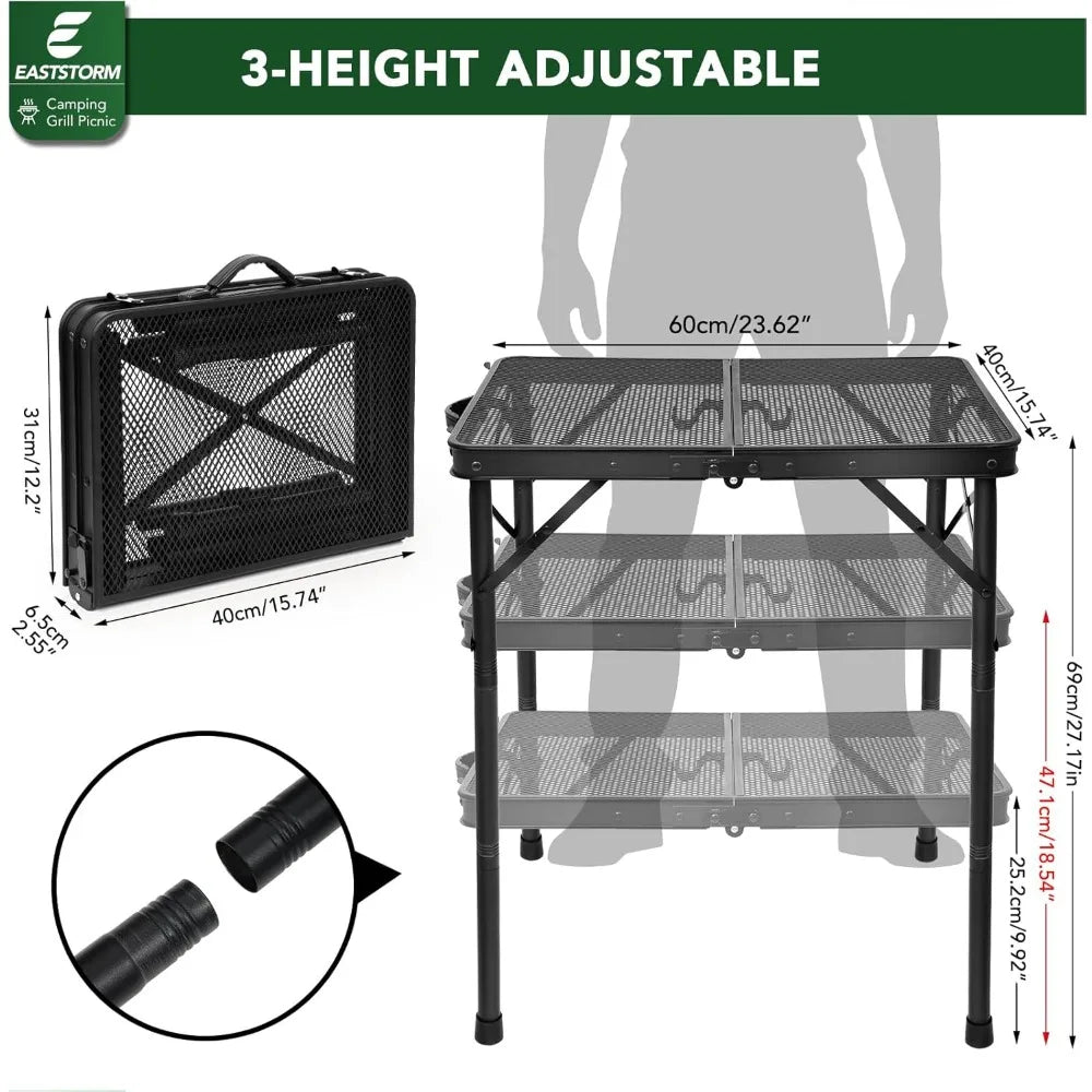 XIUWO Folding Grill Table For Outdoor Camping And Tailgate