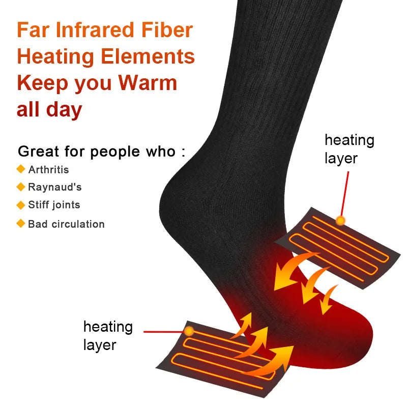 Savior Rechargeable Heated Socks For Winter Outdoor Activities