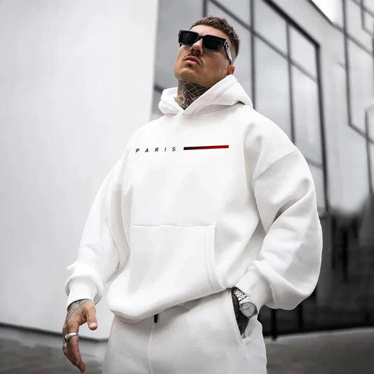 Paris Fashion Hoodies For Men All Season Casual Hooded Sweatshirt