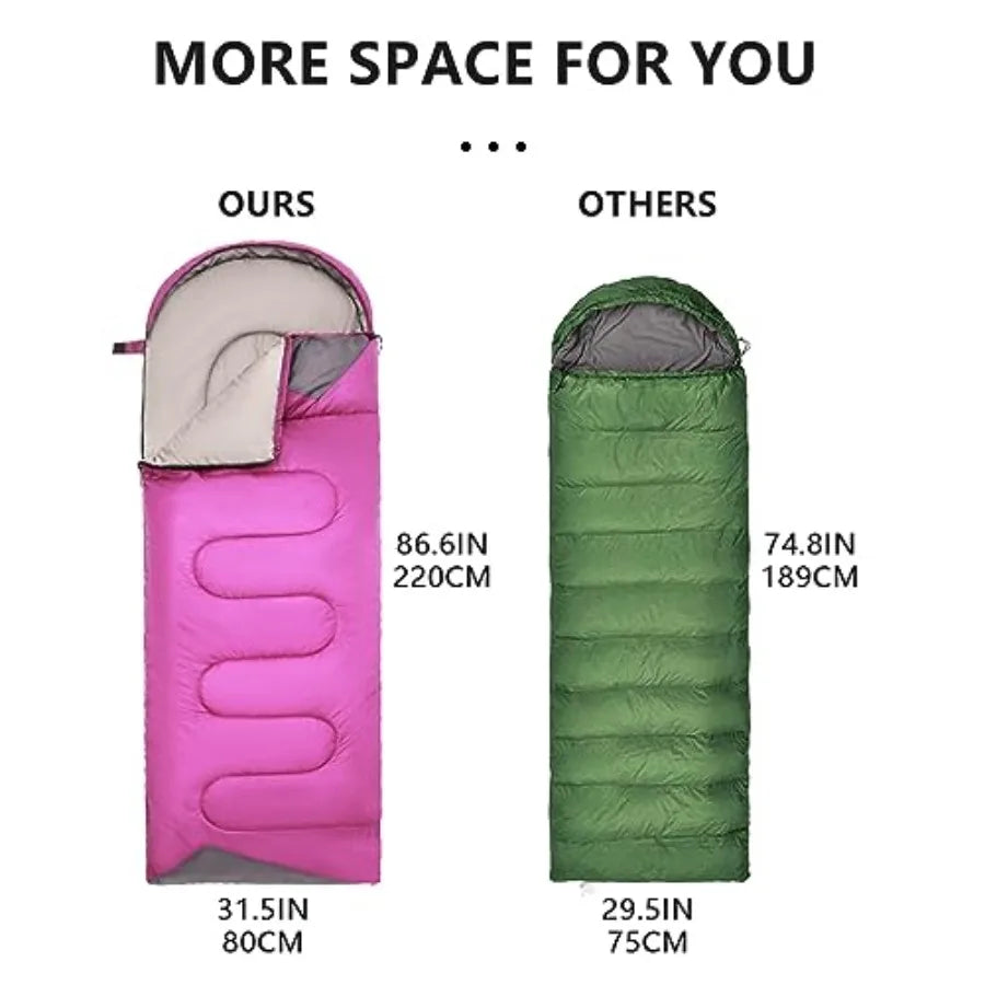 Sleeping Bags for Adults Backpacking Lightweight Waterproof- Cold Weather Sleeping Bag for Girls Boys Mens for Warm Camping Hik