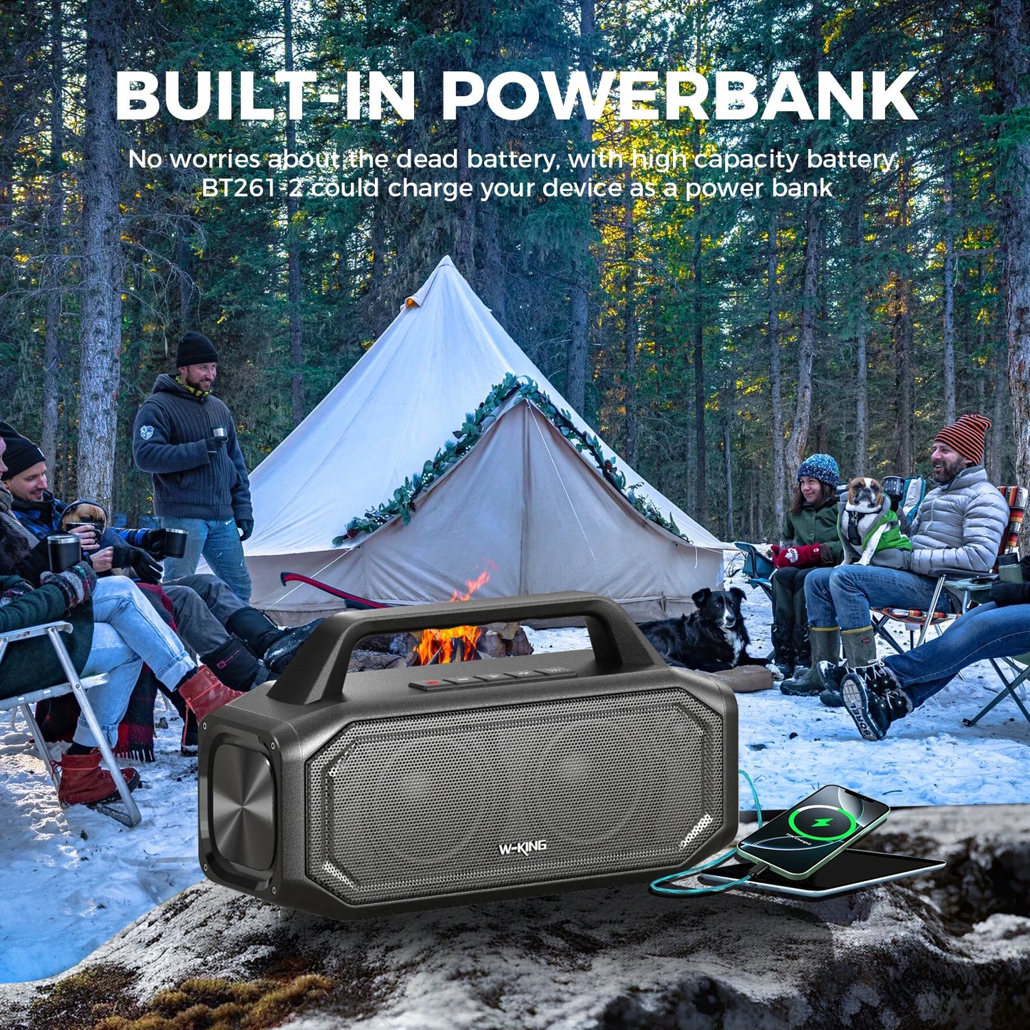 W-King BT261-2 Portable Bluetooth Speaker With Bass Boost