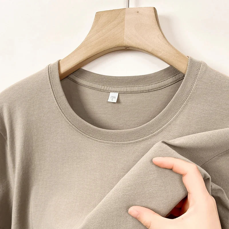 Men's Korean Casual Cotton Short Sleeve Round Neck T Shirt