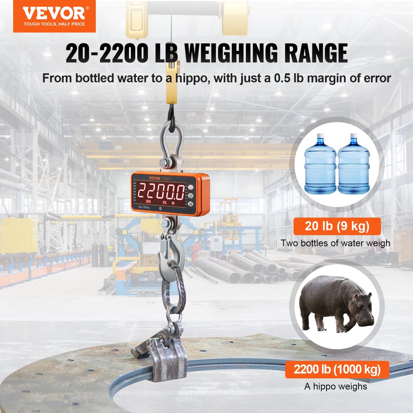SucceBuy Digital Crane Scale With Remote And LED Display