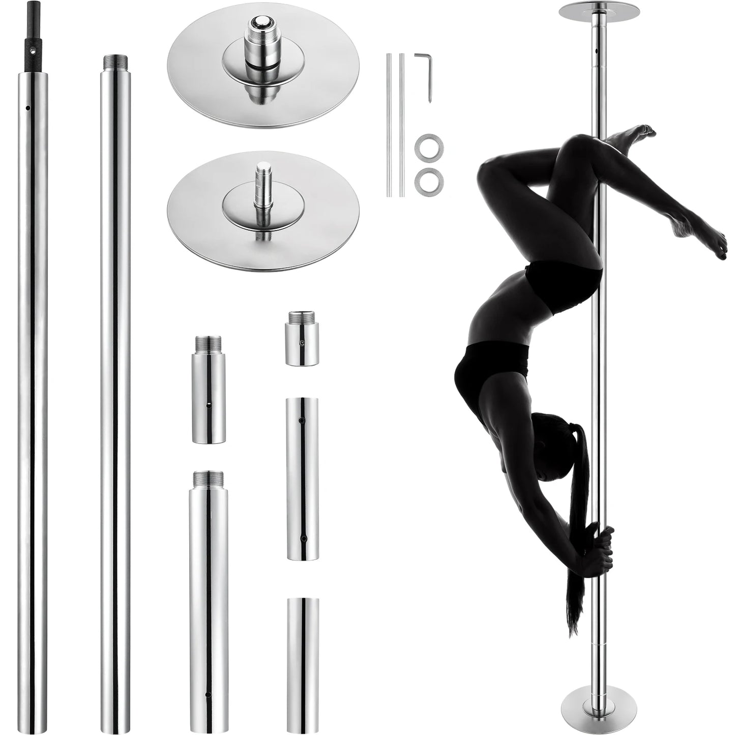 SucceBuy Professional Dancing Pole Kit Heavy Duty Stainless Steel