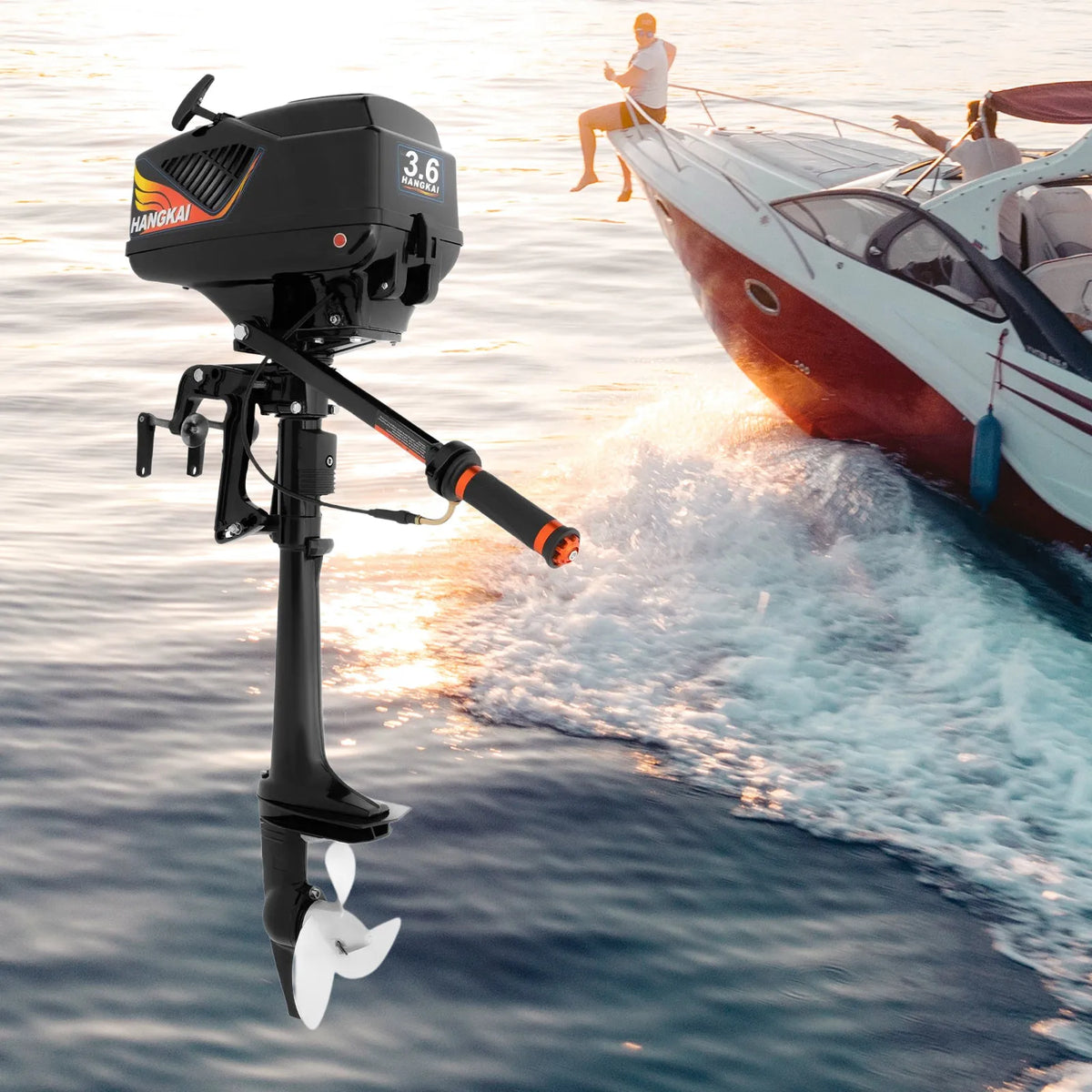 Bymaocar 2-Stroke 3.6 HP Outboard Motor for Inflatable Boats