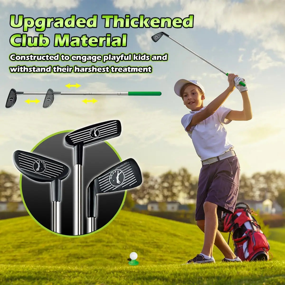 VATOS Kids Auto Return Golf Set With Night Light Balls