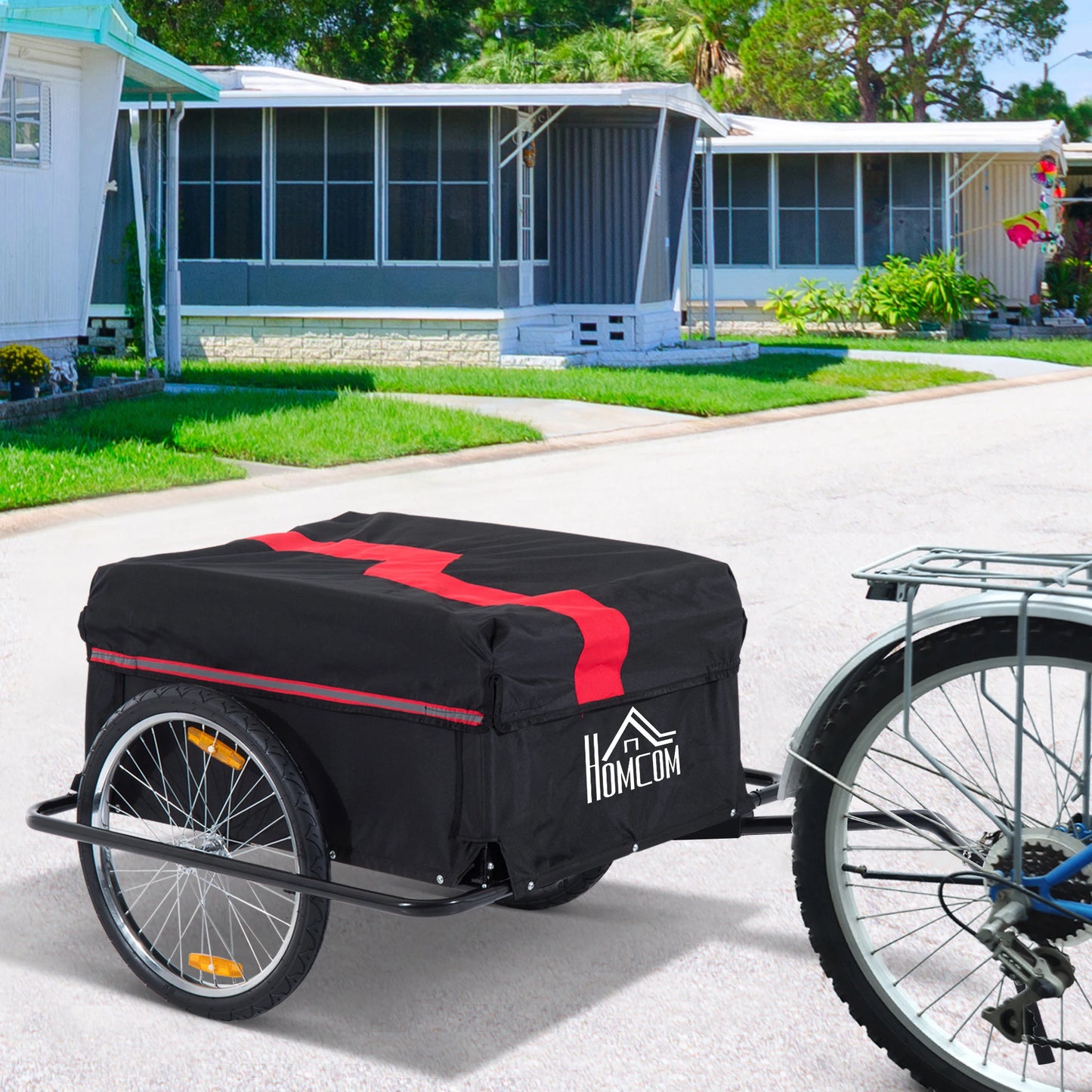 Outsunny Elite Two-Wheel Bicycle Cargo Wagon Trailer