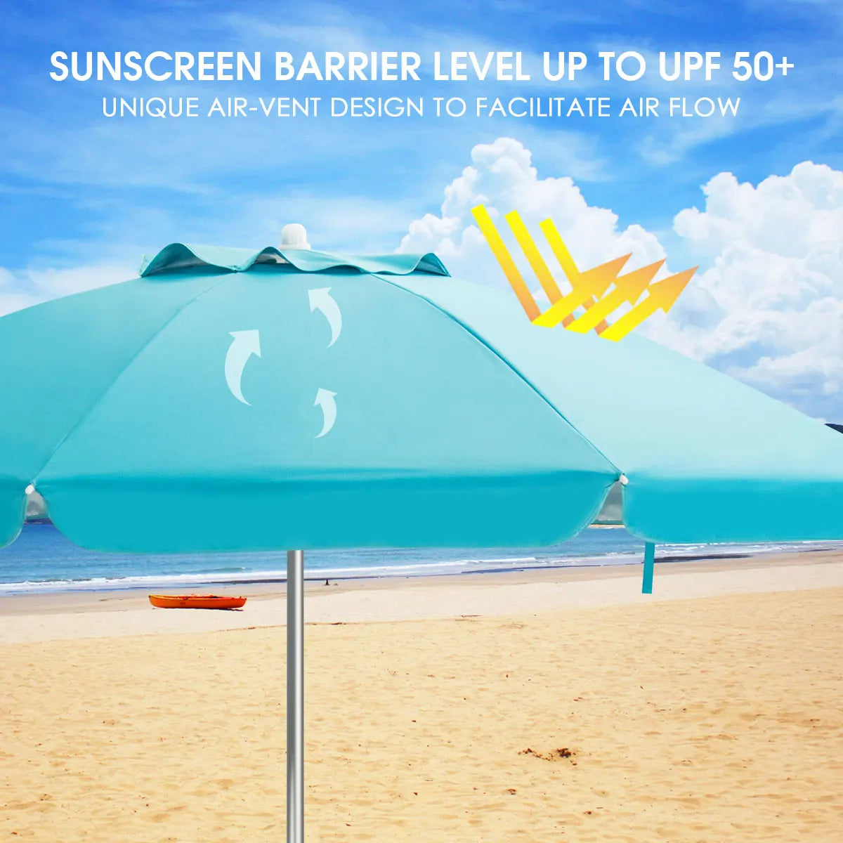 HOMASIS Patio Umbrella Sun Shade Tilt Aluminum Portable Carry Bag