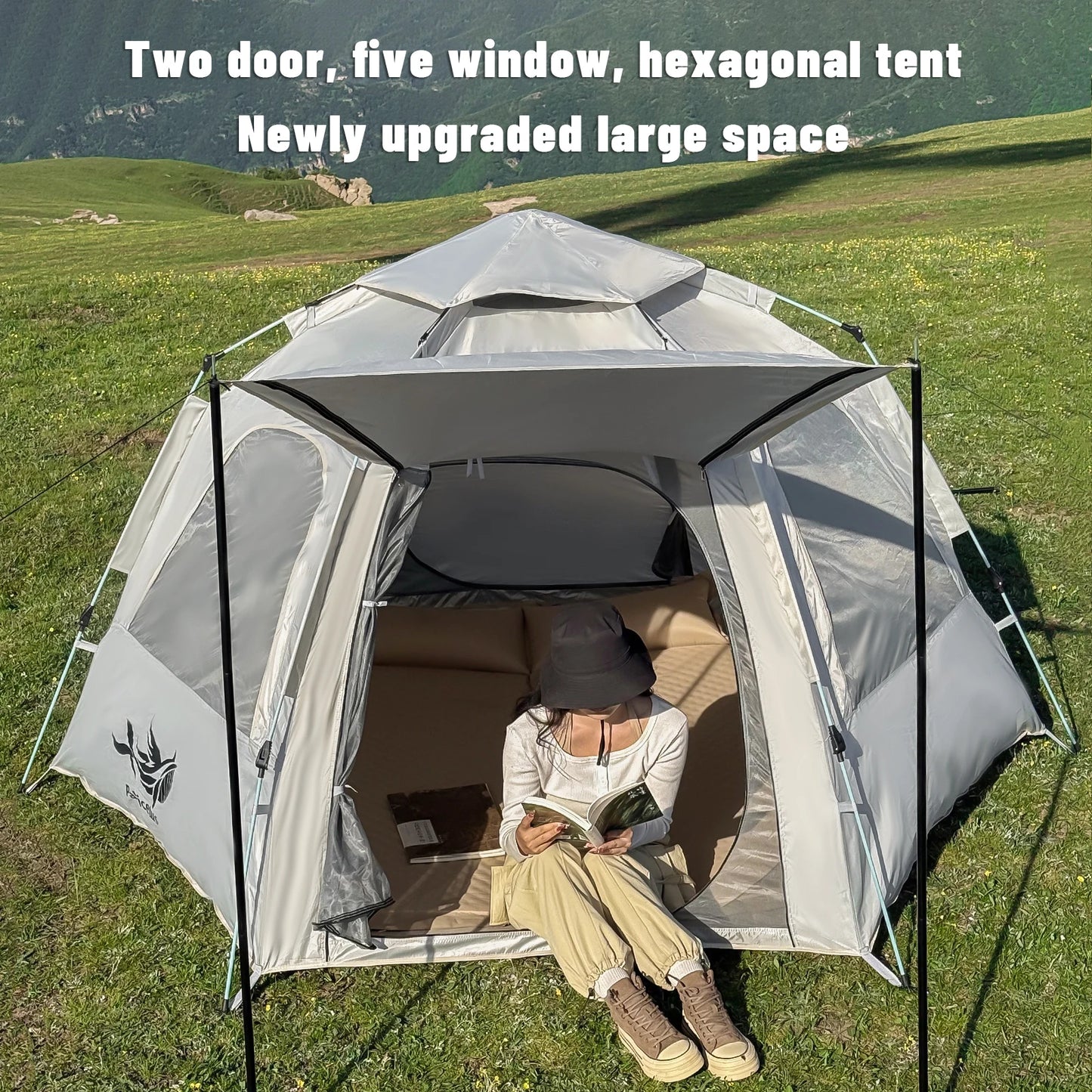 Pakicetus Spherical Hexagonal Camping Tent Quick Set Design Mesh Vent