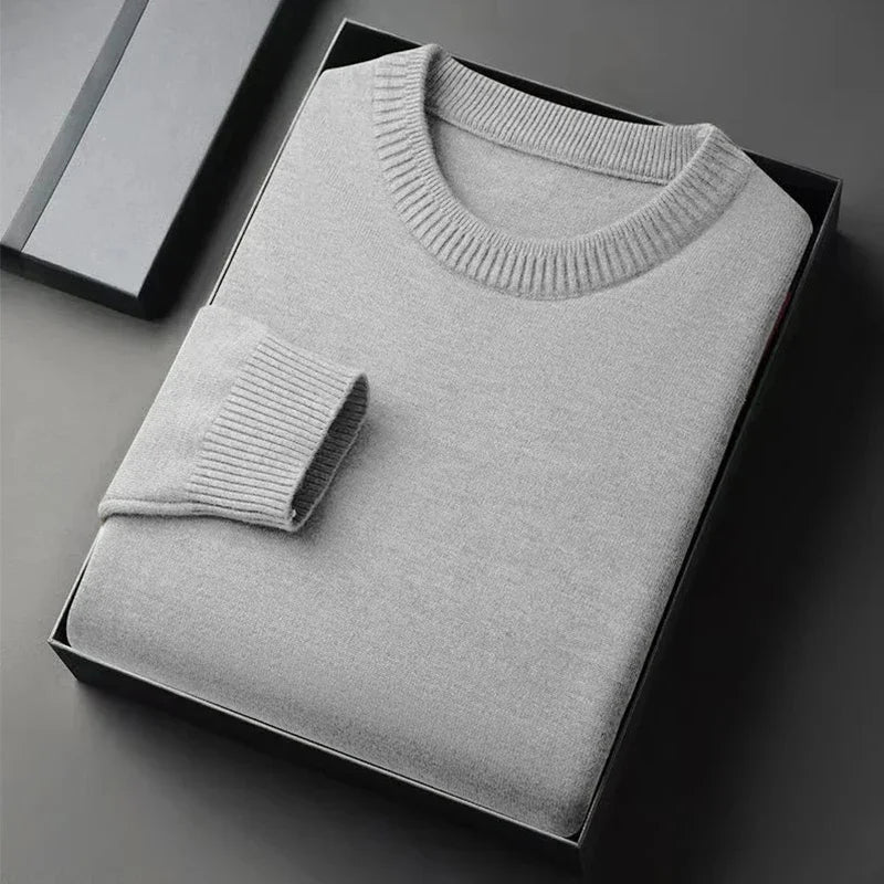 Men's Classic Crewneck Knit Pullover Sweater Lightweight Polyester
