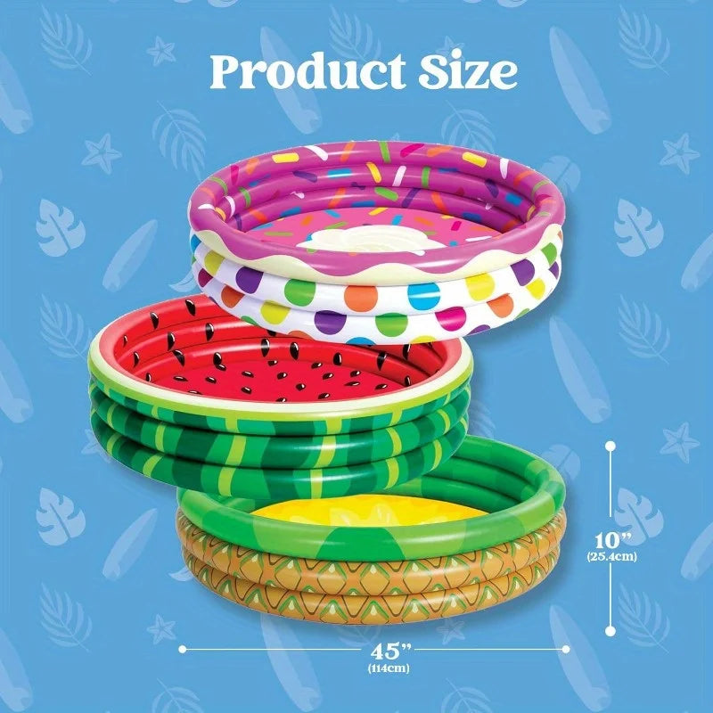 JOYFY 3 Pack 45'' X 10'' Inflatable Kiddie Swimming Pool for Kids Summer Water Pool Baby Swimming Pool Pit Ball Pool