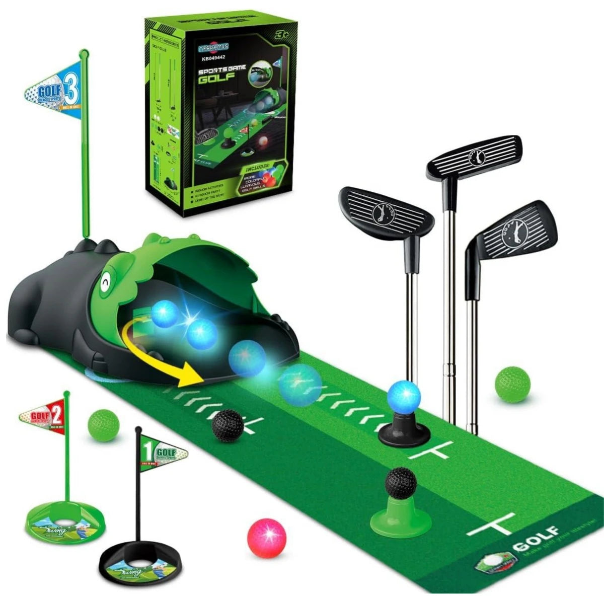 VATOS Kids Auto Return Golf Set With Night Light Balls