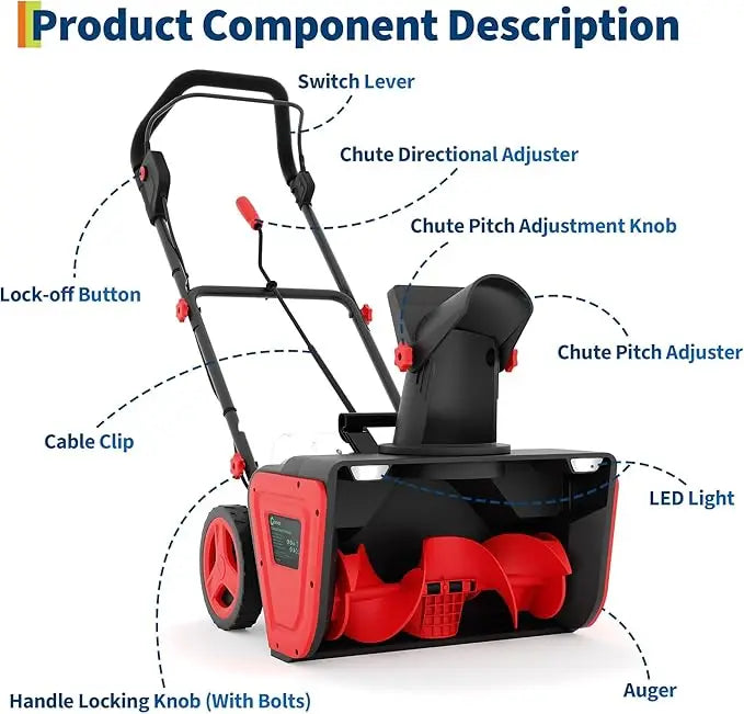 Lightweight 20V Electric Snow Blower For Home Driveway Cleaning