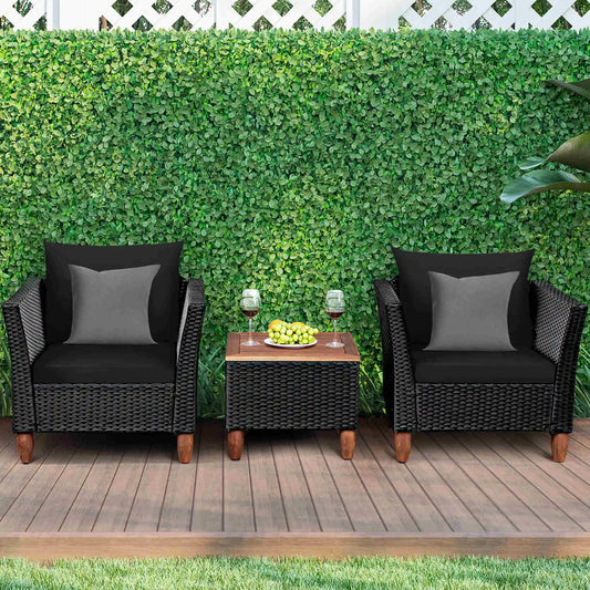 HOMASIS Outdoor Wicker Patio Furniture Set With Cushioned Sofa