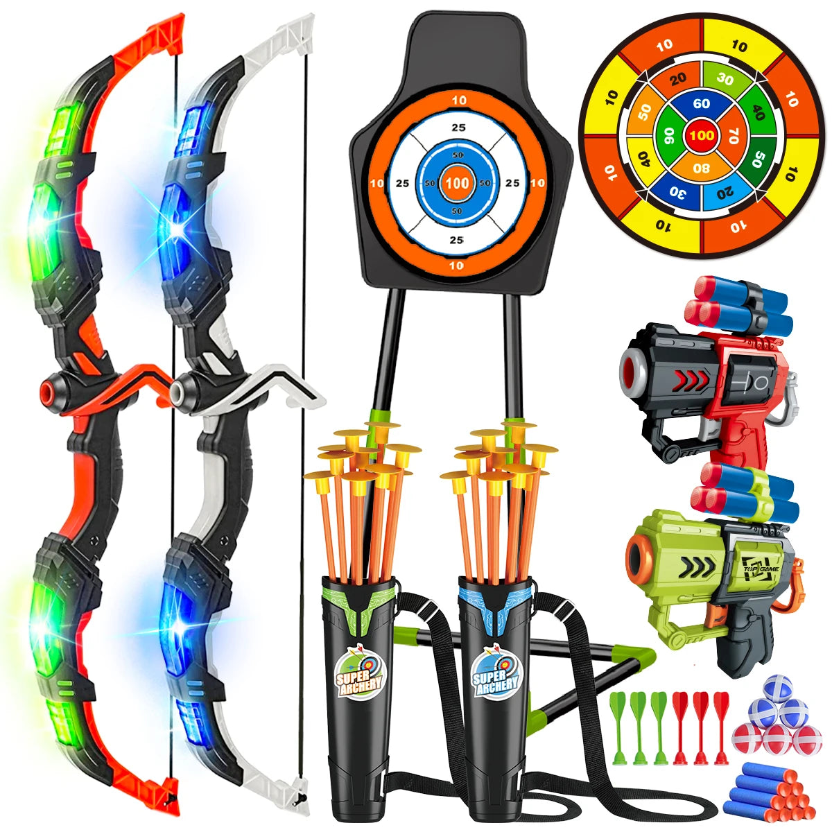 VATOS Bow And Arrow Toy Set For Kids Outdoor Archery Game