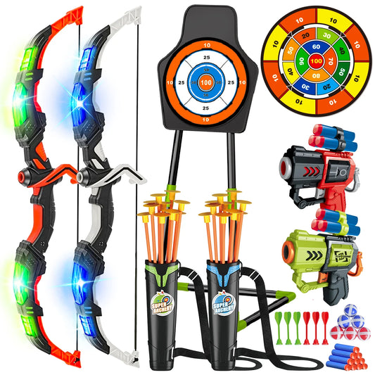 VATOS Bow And Arrow Toy Set For Kids Outdoor Archery Game