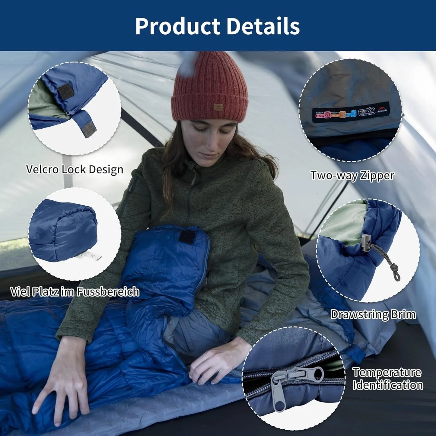 Naturehike MJ300 Mummy Sleeping Bag Polyester Winter Camping Adult