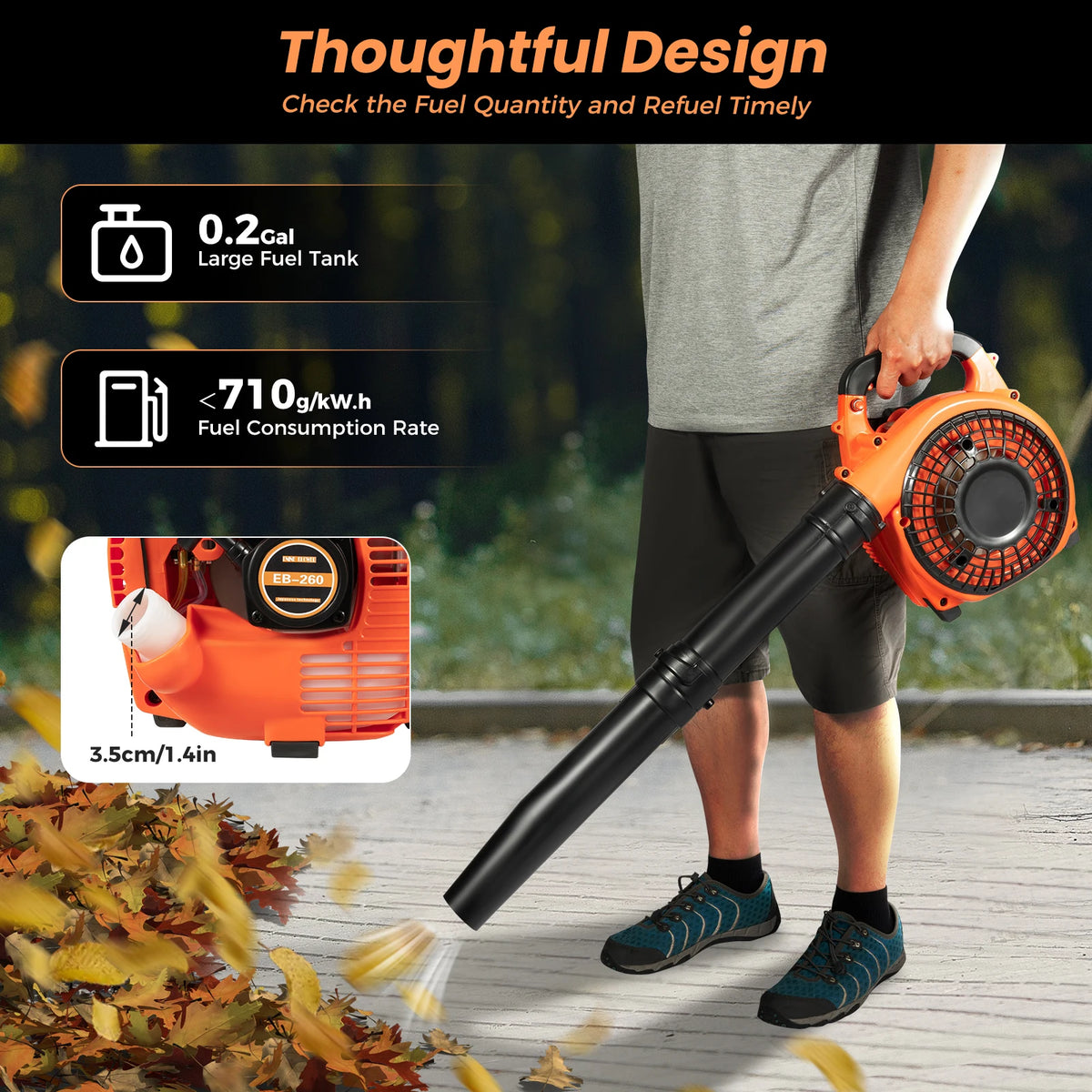 Bymaocar Two Stroke Handheld Gas Powered Lawn Garden Leaf Blower