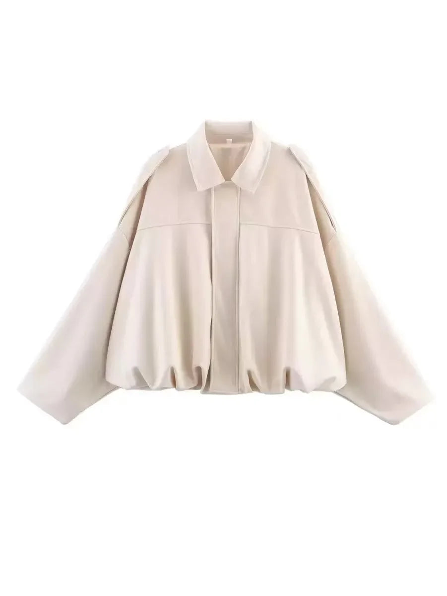 Womens Casual Suede Textured Pilot Jacket With Zipper